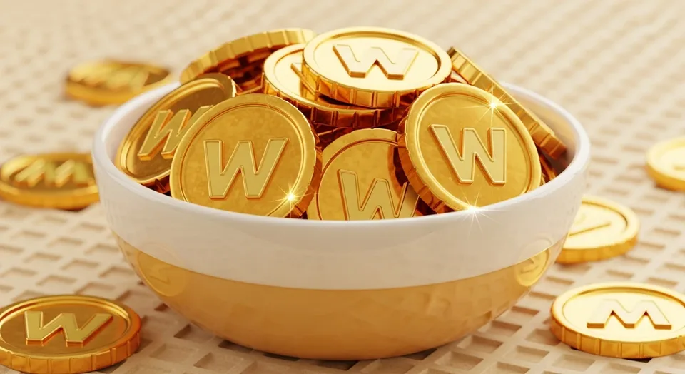 Generated Waffle Coins illustration